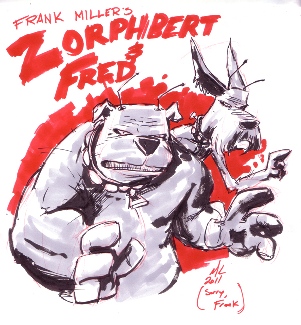 Marc Lapierre's rendition of Z&F- Frank Miller style!